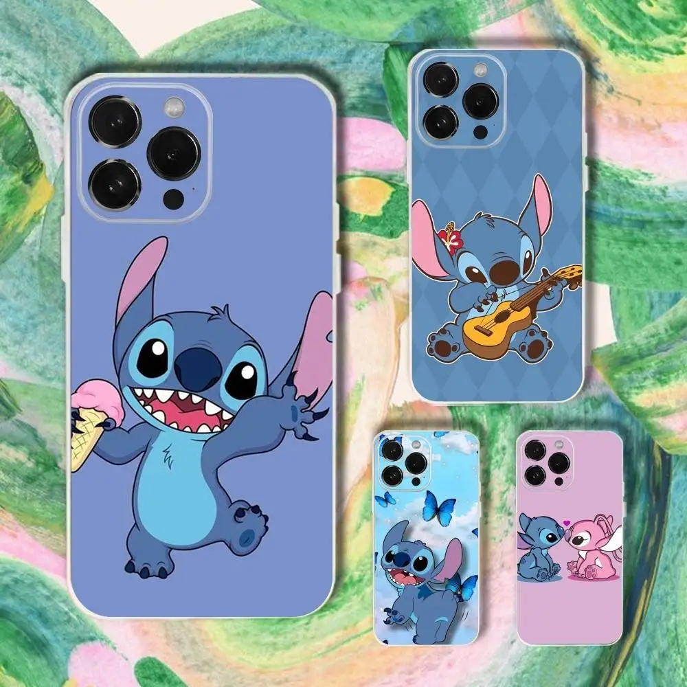 

Cartoon S-Stitch Phone Case For iPhone 16,15,14,13,12,11 Plus,Pro,Max,XR,XS,Plus,E,SE4,Mini Transparent Cover