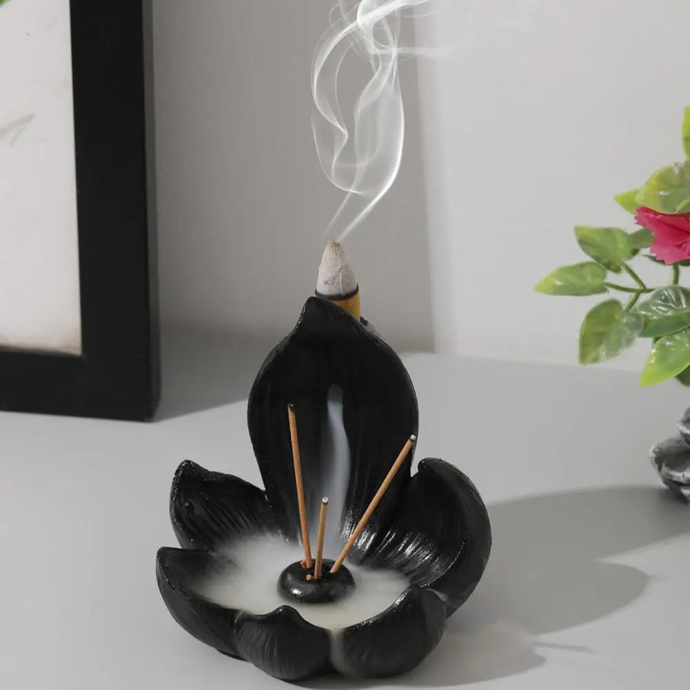 Lotus Incense Holder Resin Lotus Incense Burner Lotus Incense Stick Holder Backflow Burner Resin Cone Holder for Lovers