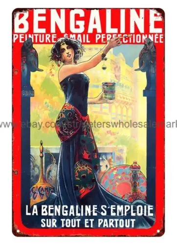 order s c1900 Gaspar Camps i Junyent Bengaline paint art nouveau metal tin sign