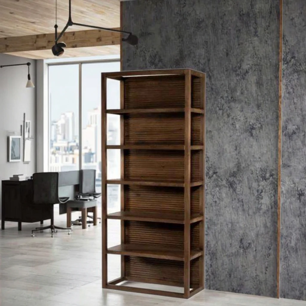Z DU'S Modern Solid Wood Bookcase With 6-Layer Storage Structure, Extra-Large Capacity, Ideal For Study And Library UseZ