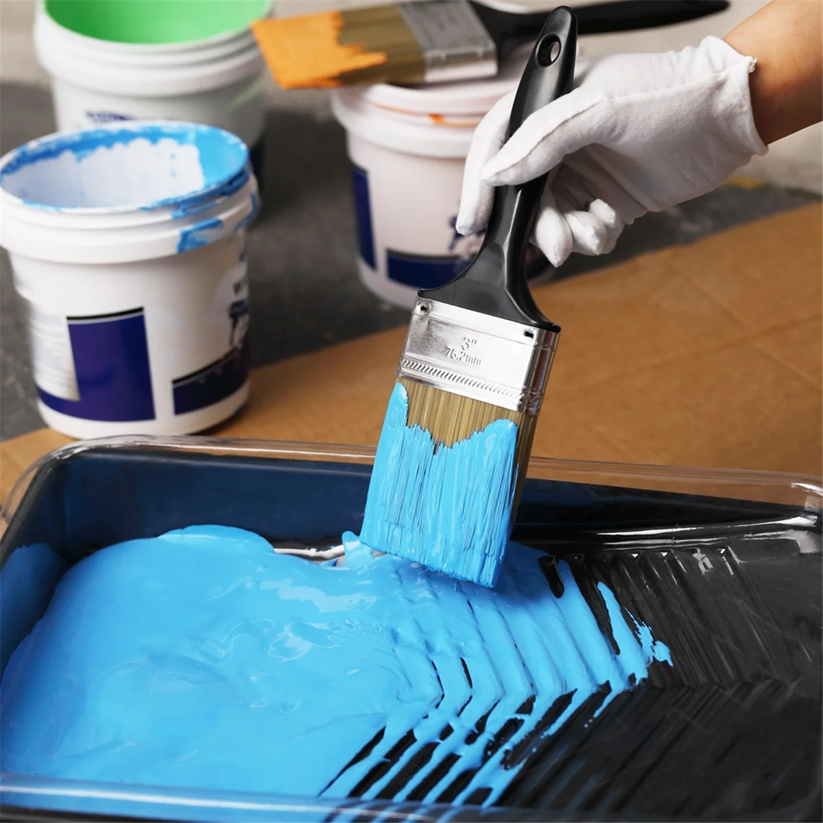 ABNJ Paint Brushes, 4-Inch,Flat Paint Brushes for Walls, Furniture Paint Brush Set, Wall Paint Brushes for Painting Walls