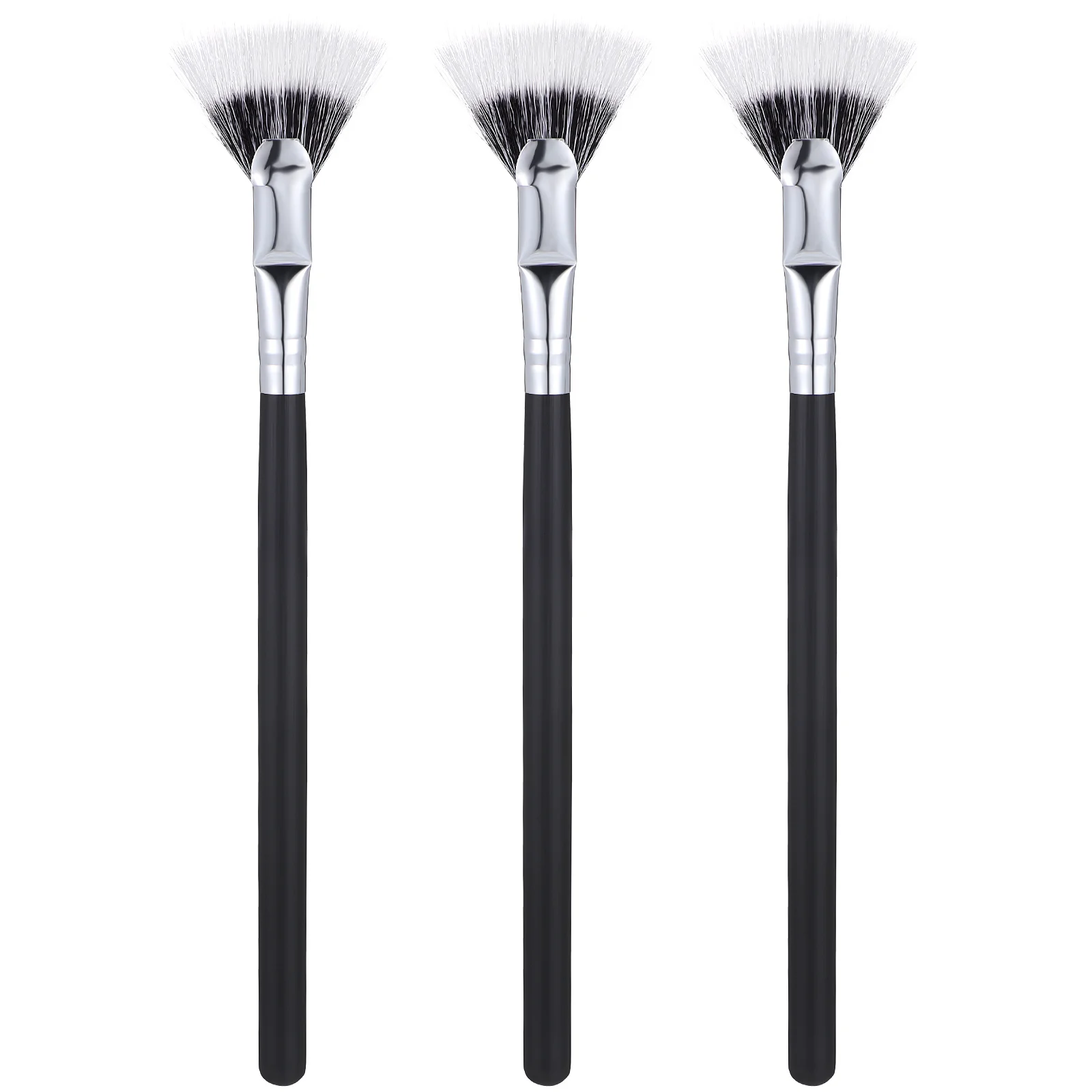 3 Pcs Eyelash Brush Mascara Wands Applicator Highlight/brighten Fan for Lashes Tool Artificial Fiber Wood Makeup Brushes