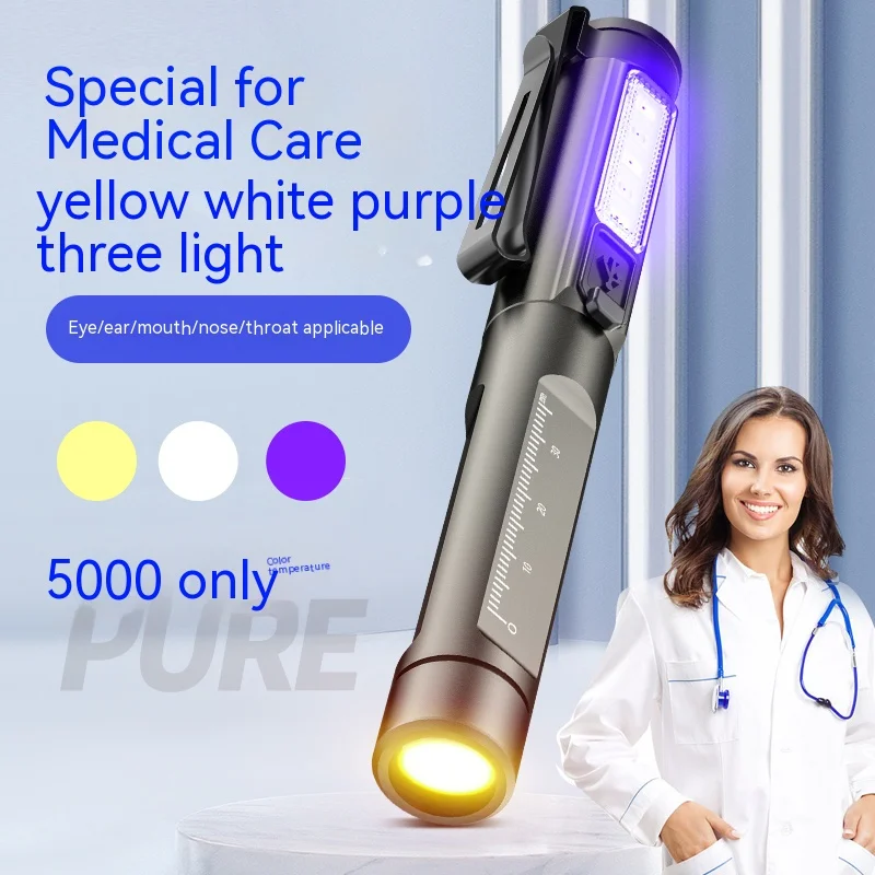 Linterna LED para inspección de primeros auxilios, linterna de emergencia profesional, práctica, médico, enfermera