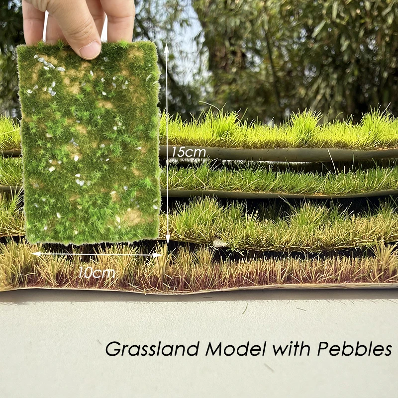 

Simulated Grass Model With Pebbles Micro Building Sand Table Platform Grass Turf 1/64 Train Railway Scenery Diy Craft Material