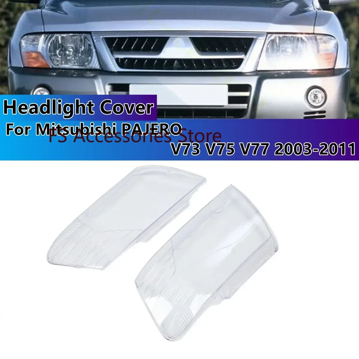 Car Headlamps Shell Cover For Mitsubishi Pajero V73 V75 V77 2003-2011 Clear Headlight Cover Transparent Lampshade Cover Lens