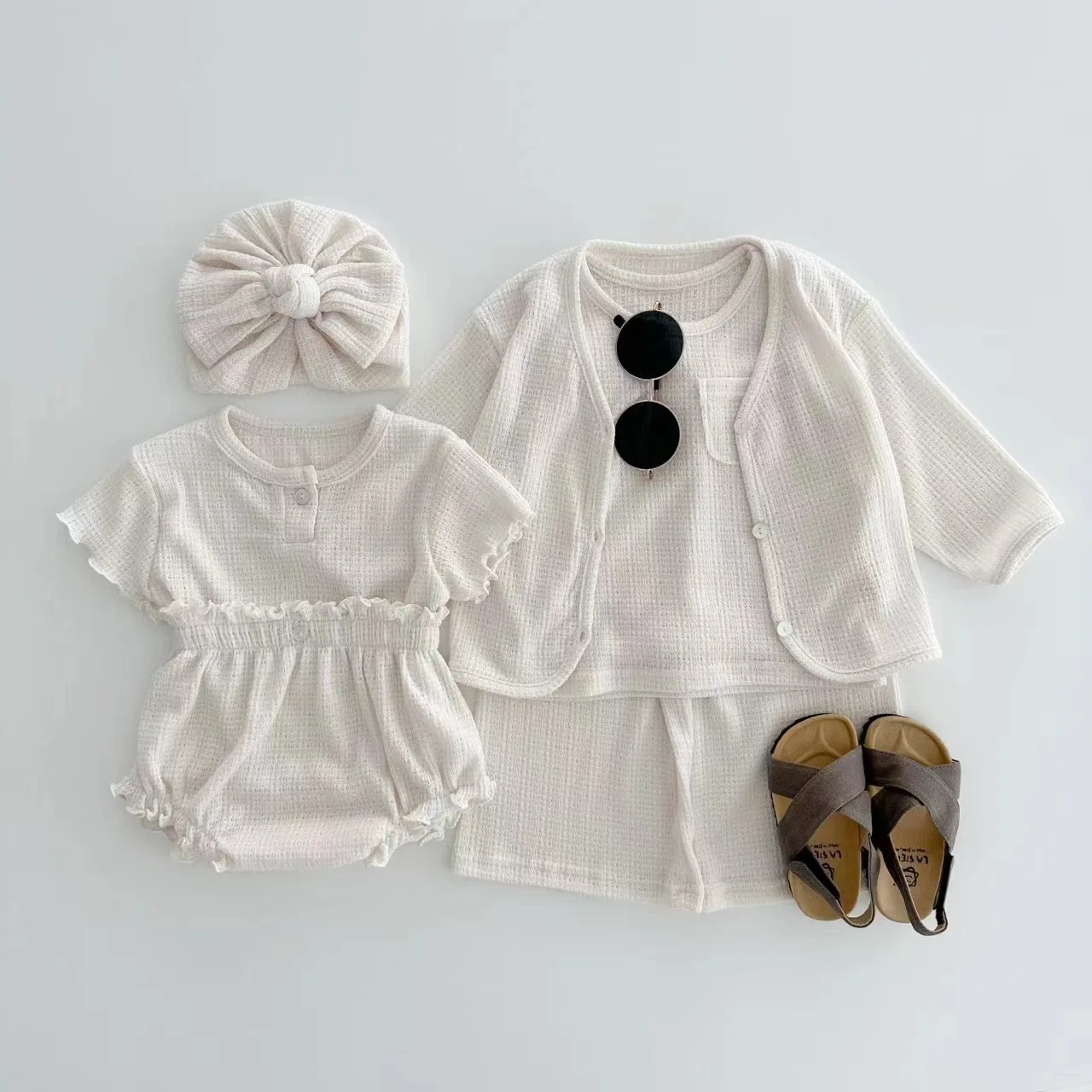 2024 Summer New Baby Short Sleeve Clothes Set Infant Girl Cotton Breathable Pajamas 2pcs Suit Toddler Tops + Shorts Outfits