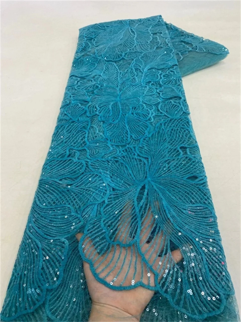 PGC-tela de encaje de lentejuelas africanas, tejido de red bordado nigeriano francés de alta calidad para vestido de novia, costura LY2837, 2024
