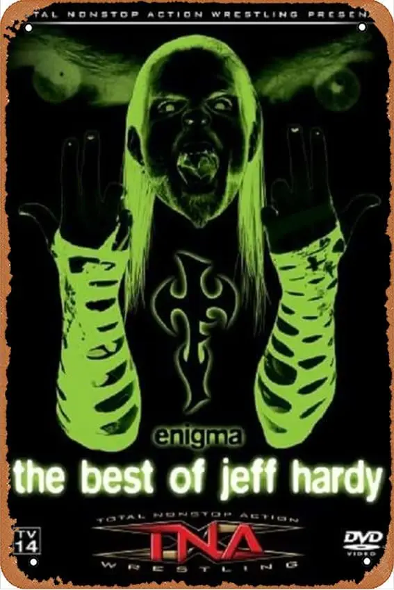 TNA Wrestling: Enigma - The Best of Jeff Hardy, póster de película, decoración artística para pared del hogar, cartel de metal retro de 8x12 pulgadas