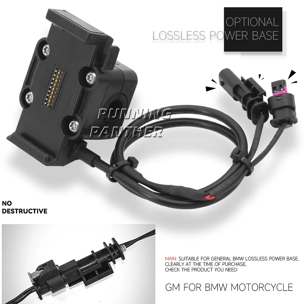 Motorcycle For BMW R1200GS R1250GS LC Adventure 12mm Rollbar Power Supply GPS Navigation Bracket Wireless Charging F750GS F850GS