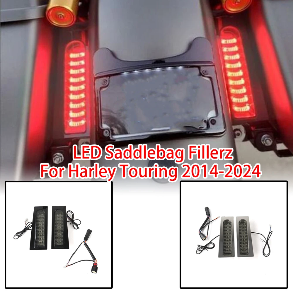 

For Street Glide Road Glide Road King FLHRSE 2014-2024 Saddlebag Side Harley Touring LED Tail Light Turn Signal Filler