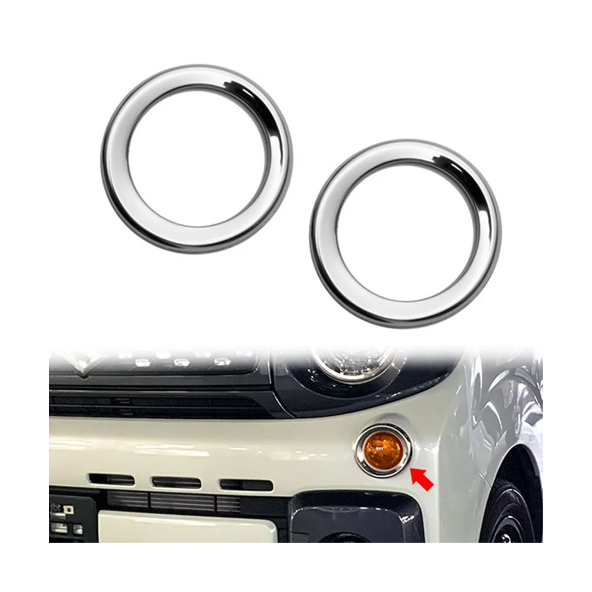 Car Chrome Front Turn Signal Light Lamp Cover Trim Bezel Decoration Frame for SUZUKI SPACIA GEAR MK53S