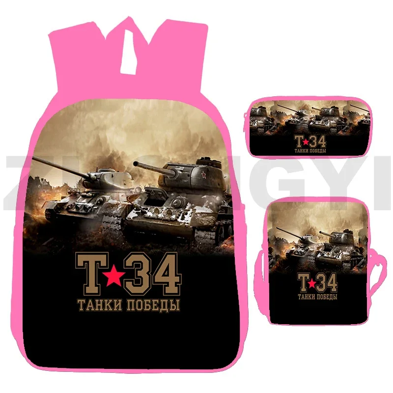 3 Pcs/Set Fashion Canvas 3D Gerand Tanks Backpack High Quality World of Tanks Handbags War Thunder Business Travel Bag for Women