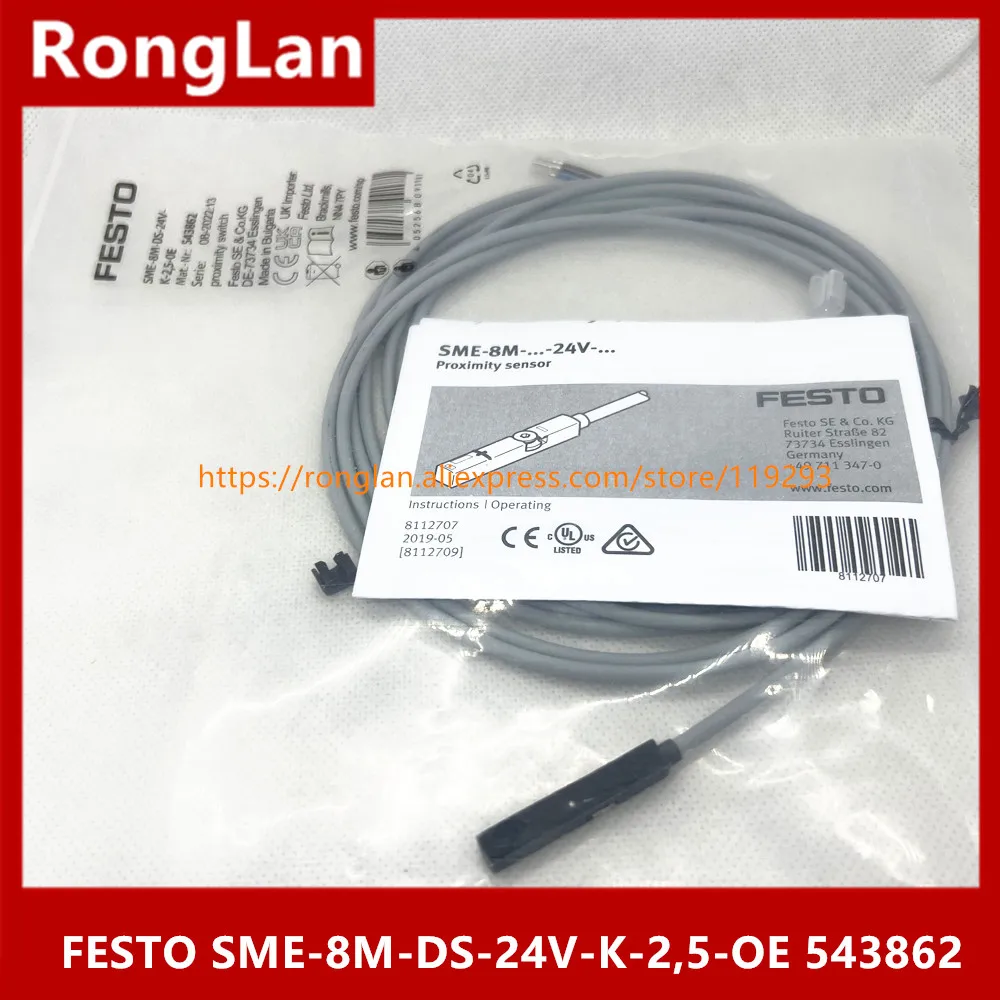 New original FESTO magnetic switch SME-8M-DS-24V-K-2,5-OE  stock 543862 --2PCS/LOT