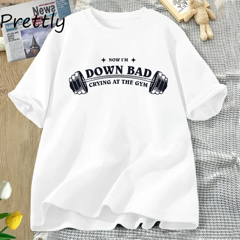 Now Im Down Bad Crying At The Gym T-shirt Women's Vintage The Torreted Pool Department TTPD T-shirt Women's Large T-shirt