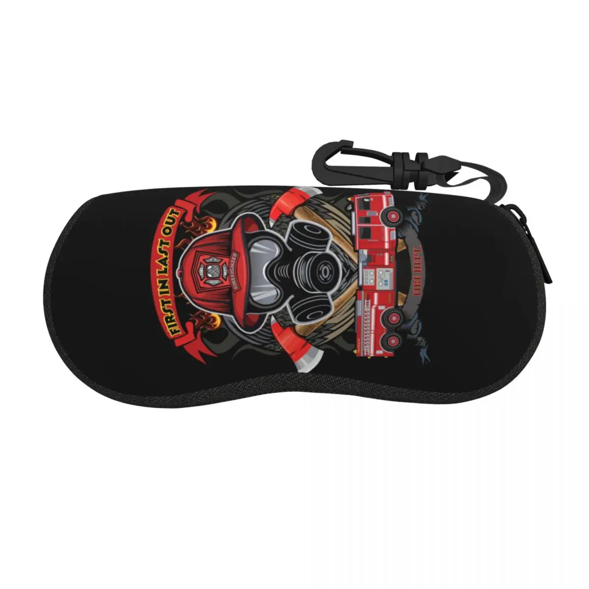 Custom Vintage Fire Rescue Fireman Skull Firefighter Shell Eyeglasses Case Women Men Cool Glasses Case Sunglasses Box Pouch