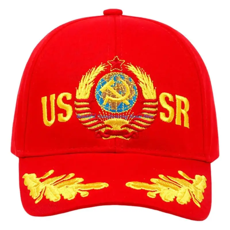 E56A Trendy Soviet Union Design Embroidered Baseball Hat Lightweight For Travel