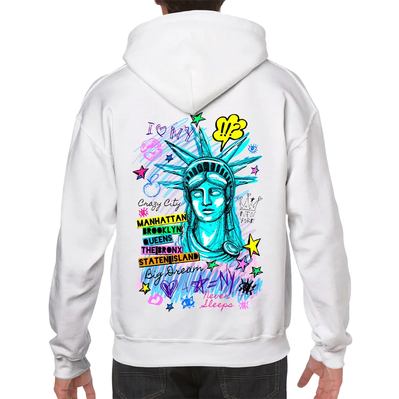 Autumn/Winter Men's and Women's Long Sleeve Sweatshirt Printed Graffiti Hoodie Casual Street Wear Hip Hop Y2K Hoodie