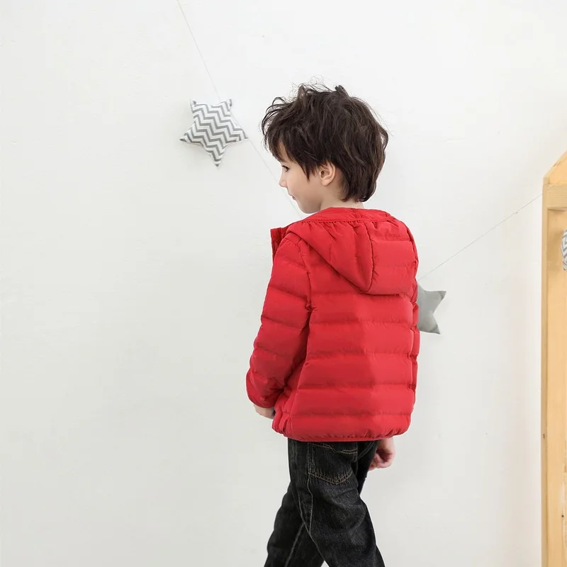 3-8 Years Boys Girls Puffer Jacket 2022 New Arrivals 90% White Duck Down Ultra Lightweight Fashion Hooded Kids Winter Clothes