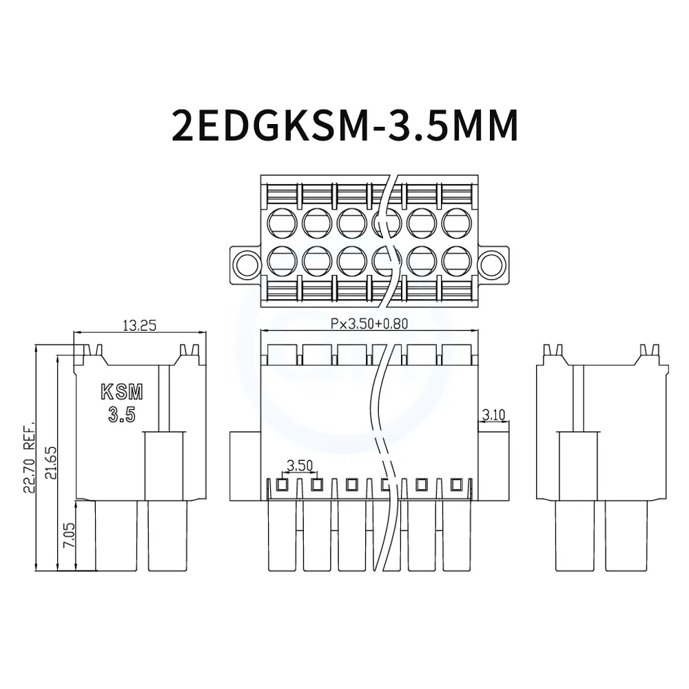

(5 шт.) Клеммная колодка Phoenix KF 2EDGKSM 3.5мм, двойная, зеленая, подключаемая, 2-20 контактов