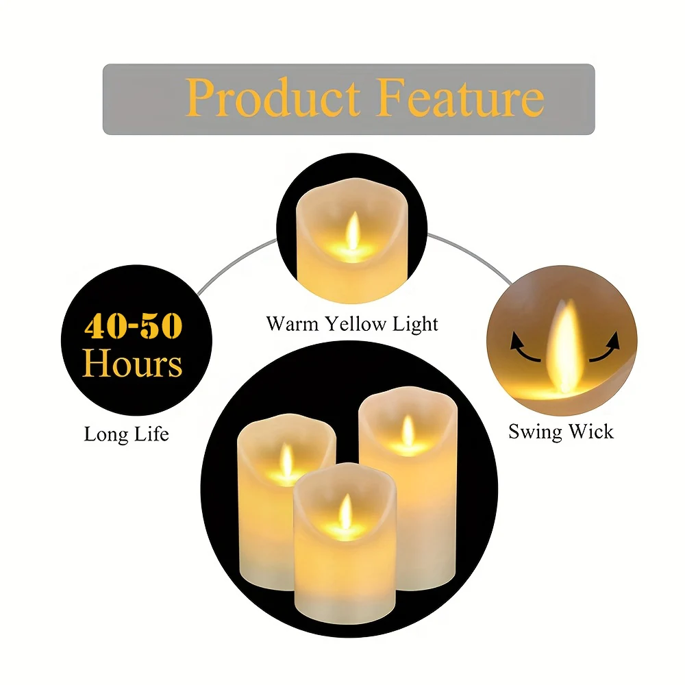 10-120pcs LED Flickering Candles Wedding Flameless Candle Without Fire Battery Operated Candle with Timer for Party Outdoor