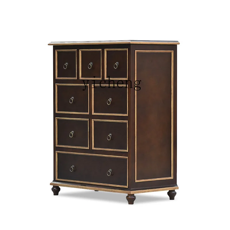 

TQH Furniture Bedroom Storage Chest of Drawers Solid Wood Cabinet Locker Drawer Type