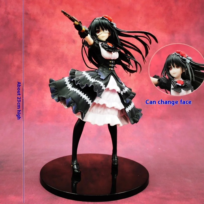 

23cm Tokisaki Kurumi Nightmare Figure DATE A LIVE Zafkiel Black Skirt Kurumi Anime Girl Figure Collectible Dolls Decoration Toy