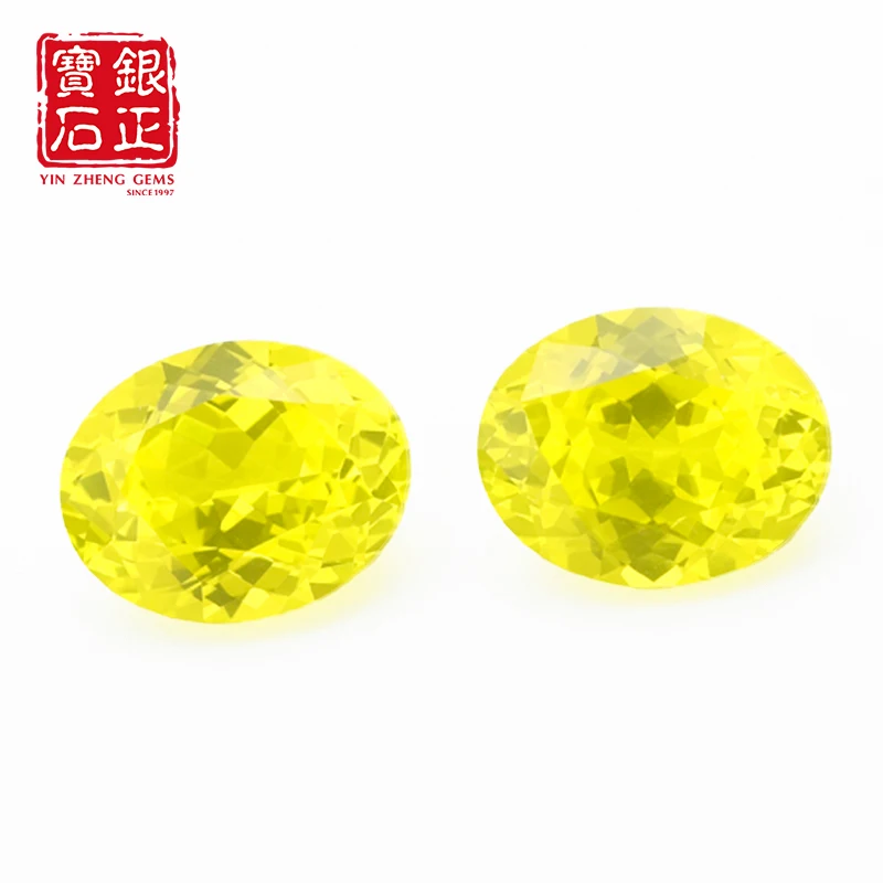 YinZheng Fluorescent Yellow Yag Oval Flame Melted Can Be Provide GRC Or AGL Certificate Loose Synthetic Yttrium Aluminum Garnet
