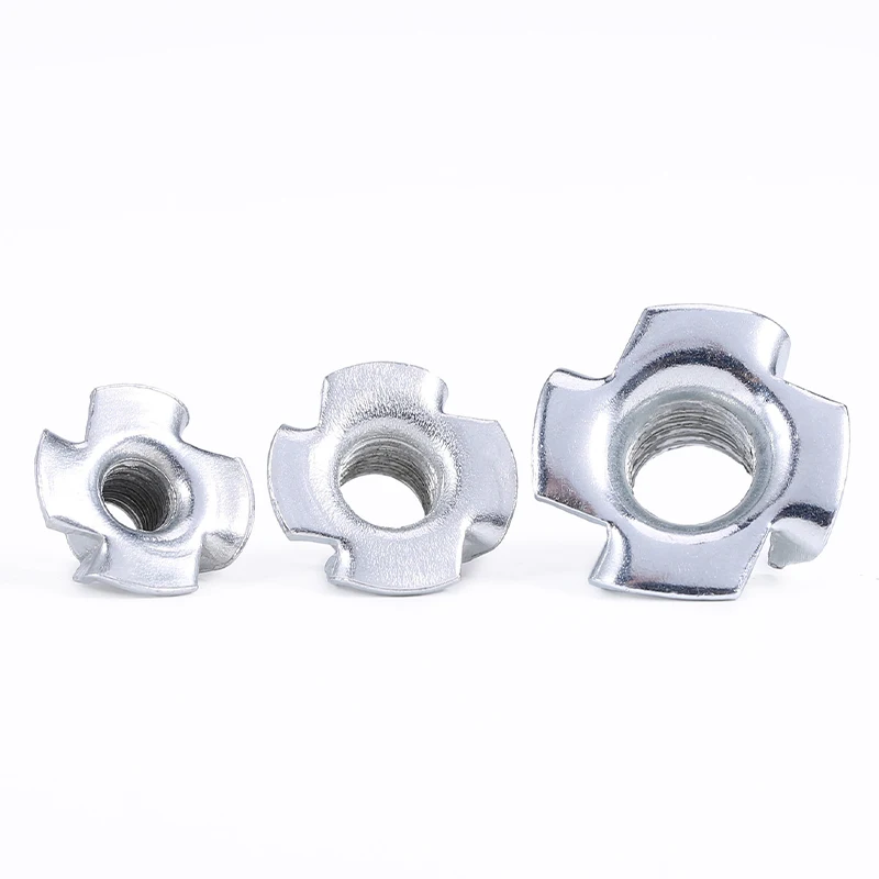 M3 M4 M5 M6 M8 M10 Galvanized Four Prong Nuts Wood Insert Claw Nut Furniture Speaker Hardware 30 Pieces