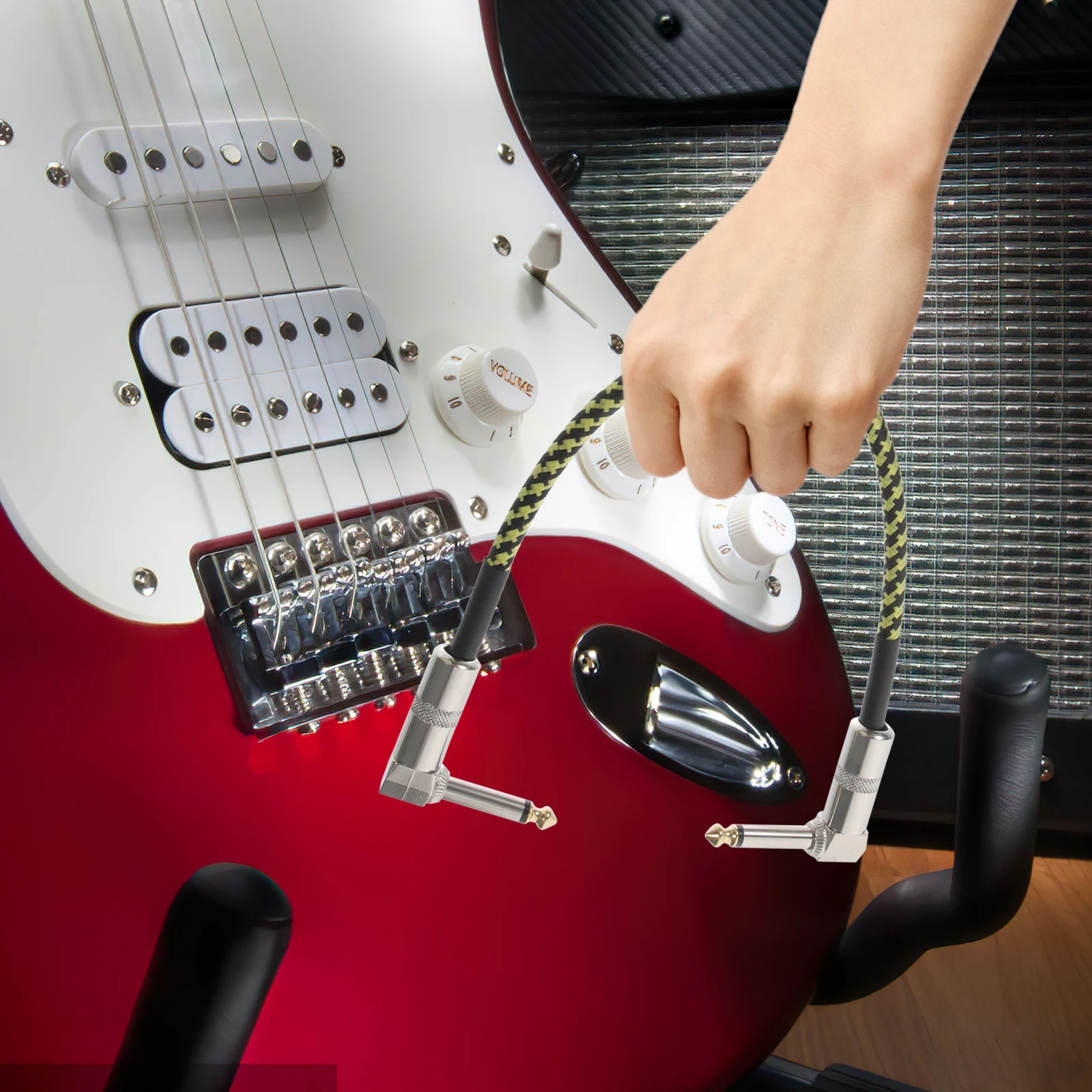 

3 Pcs Guitar Effect Cable Bass Effector Cables Electric Effects Accessories Compatible with Instrument Nylon Patch Cord