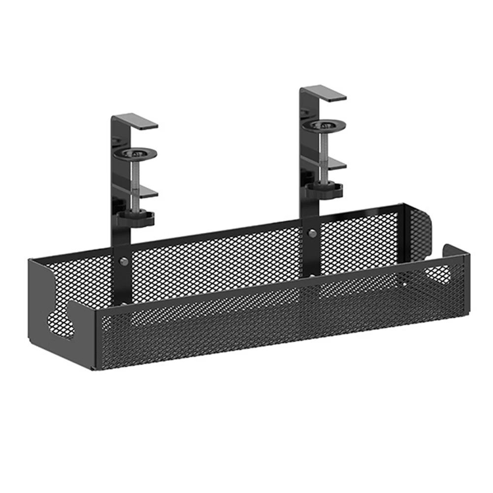 منظم سلك مثبت على المشبك تحت المكتب بدون حامل إدارة أسلاك الحفر منظم سلك سلك لإدارة شرائط الطاقة للكابلات #4