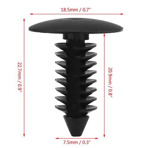 New 100Pcs Universal 8mm Auto Fastener Fit Hole Nylon Car Clips Fender Bumper Shield Retainer Plastic Rivet Car Accessories 10 best sales clip toyota - №8