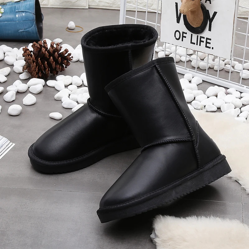 Stivali da neve classici in vera pelle di vacchetta di alta qualità Australia stivali da donna scarpe invernali calde per le donne