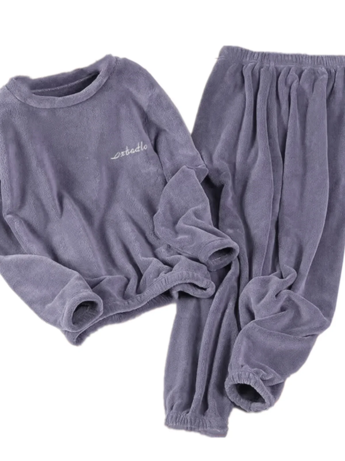 カップルの暖かいコーラル Fce パジャマセット女性のプラスサイズのホーム服カジュアル Thiened ハーランパンツハイウエスト 9 ポイント