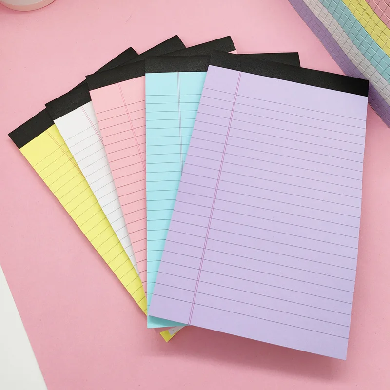 High Aesthetic Value, Easy To Tear A5 Notebook, Student Vocabulary Colored Notebook with Horizontal Lines,