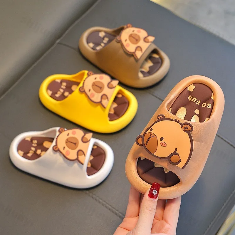 Capybara Slippers Children's Bathroom Sandals 2025 Summer Anti-slip Cartoon Slippers Resilience Comfort Platform Kids Slippers