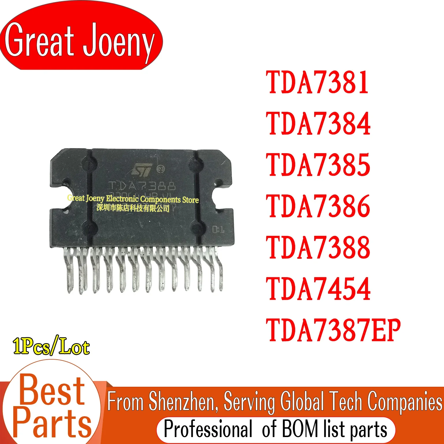 

TDA7381 TDA7384 TDA7385 TDA7386 TDA7388 TDA7454 TDA7387EP IC Chipset ZIP-25