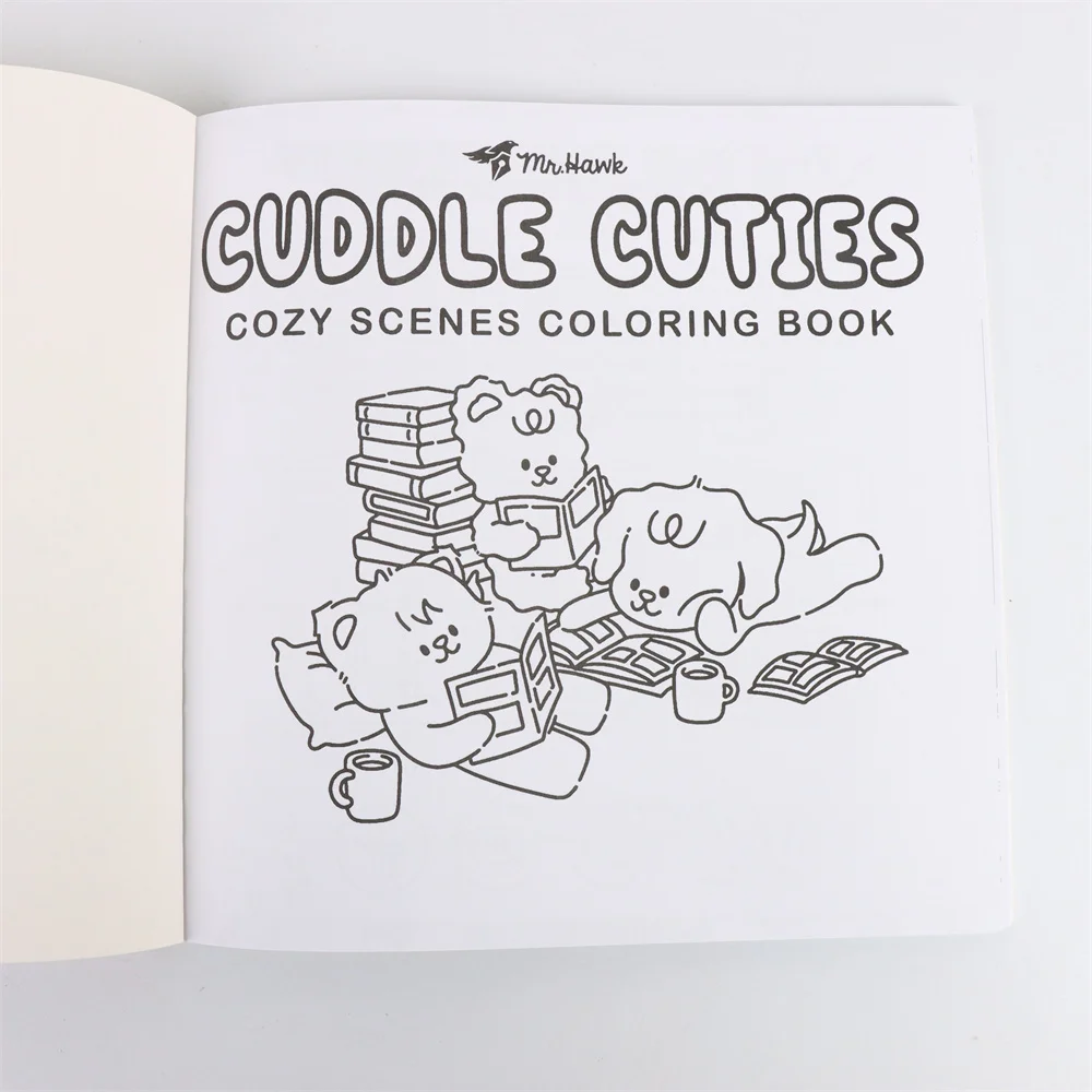 CUDDLE CUTIES Cute Comfy Coloring Book for Adults and Teens Featuring Adorable Creatures in Cozy Hygge Moments for Relaxation
