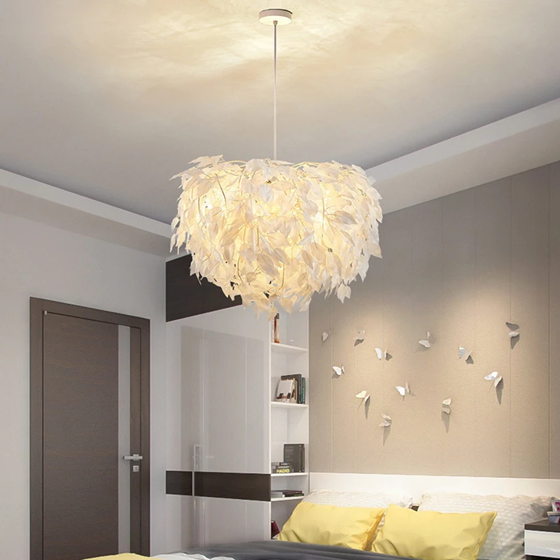 

Feather Chandelier Nordic Modern Living Room Bedroom Feather Lamp Warm Dining Room Lamp Clothing Shop Coffee Shop Chandelier