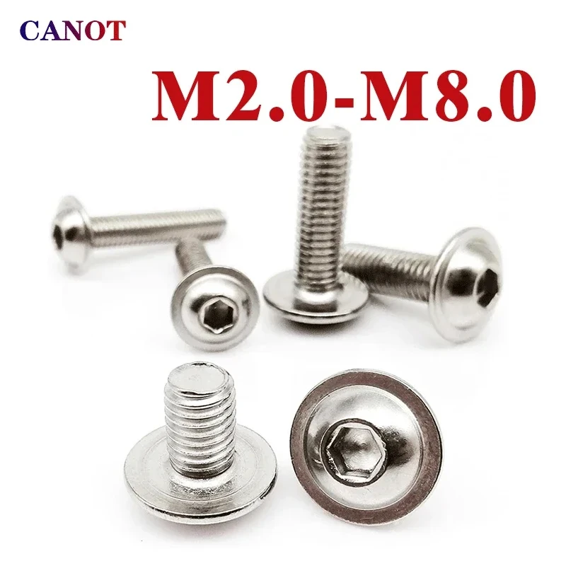 M2 m2, 5 m3 m4 m5 m6 m8 2,5 Edelstahl Sechs kant buchse Rund kopfs ch raube Sechs kant buchse Knopfs ch rauben mit Kragen Unter leg scheibe – Detail 2