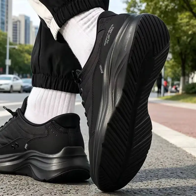 Skechers Men Slip On Casual Shoes, Soft Breathable Lightweight Non-slip Comfort Daily Walking Sneakers 232619-BBK sport