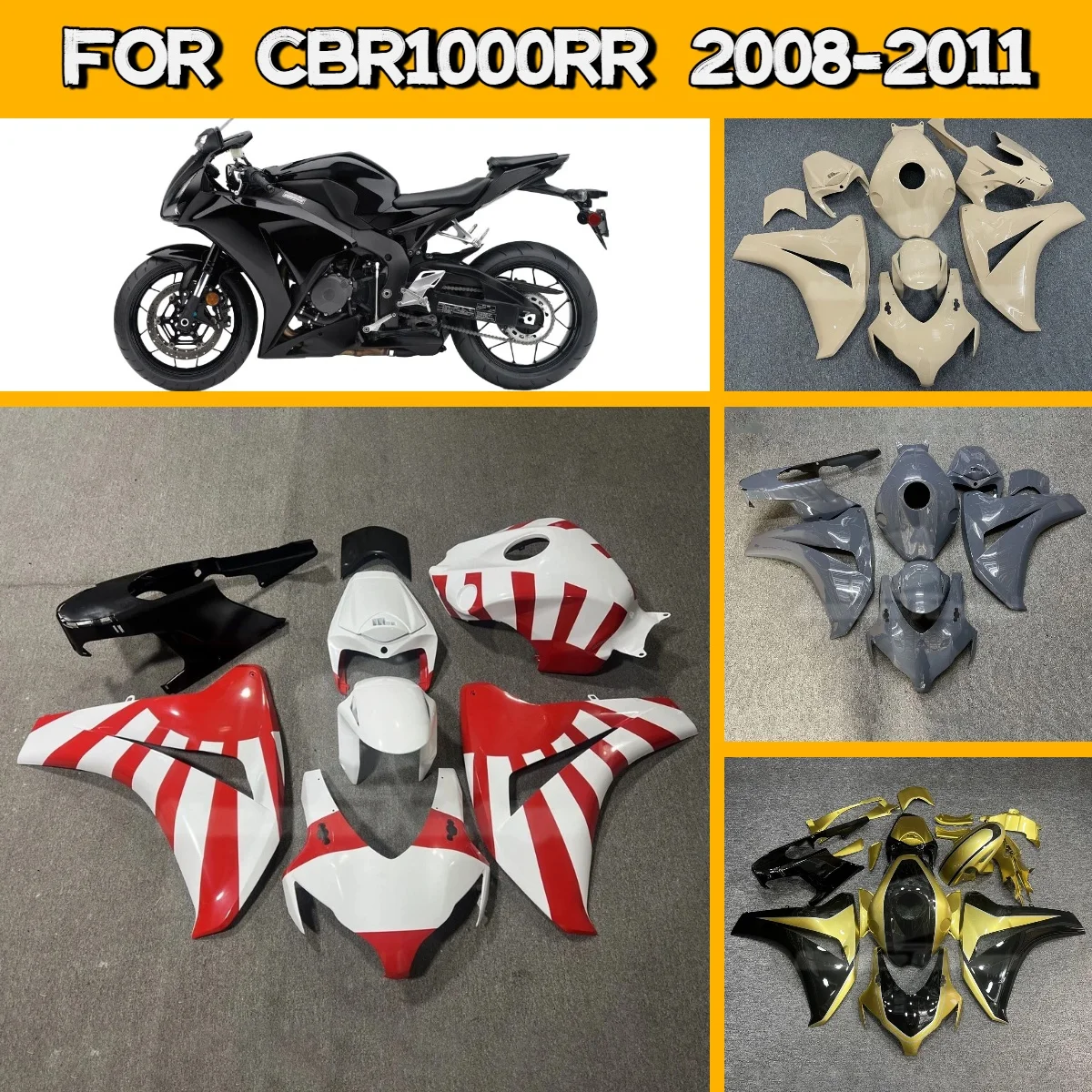 

Комплект обтекателей для мотоцикла Honda CBR 1000RR 2008-2011 годов, изготовленный методом литья под давлением из АБС-пластика, для моделей 08-11 CBR1000RR