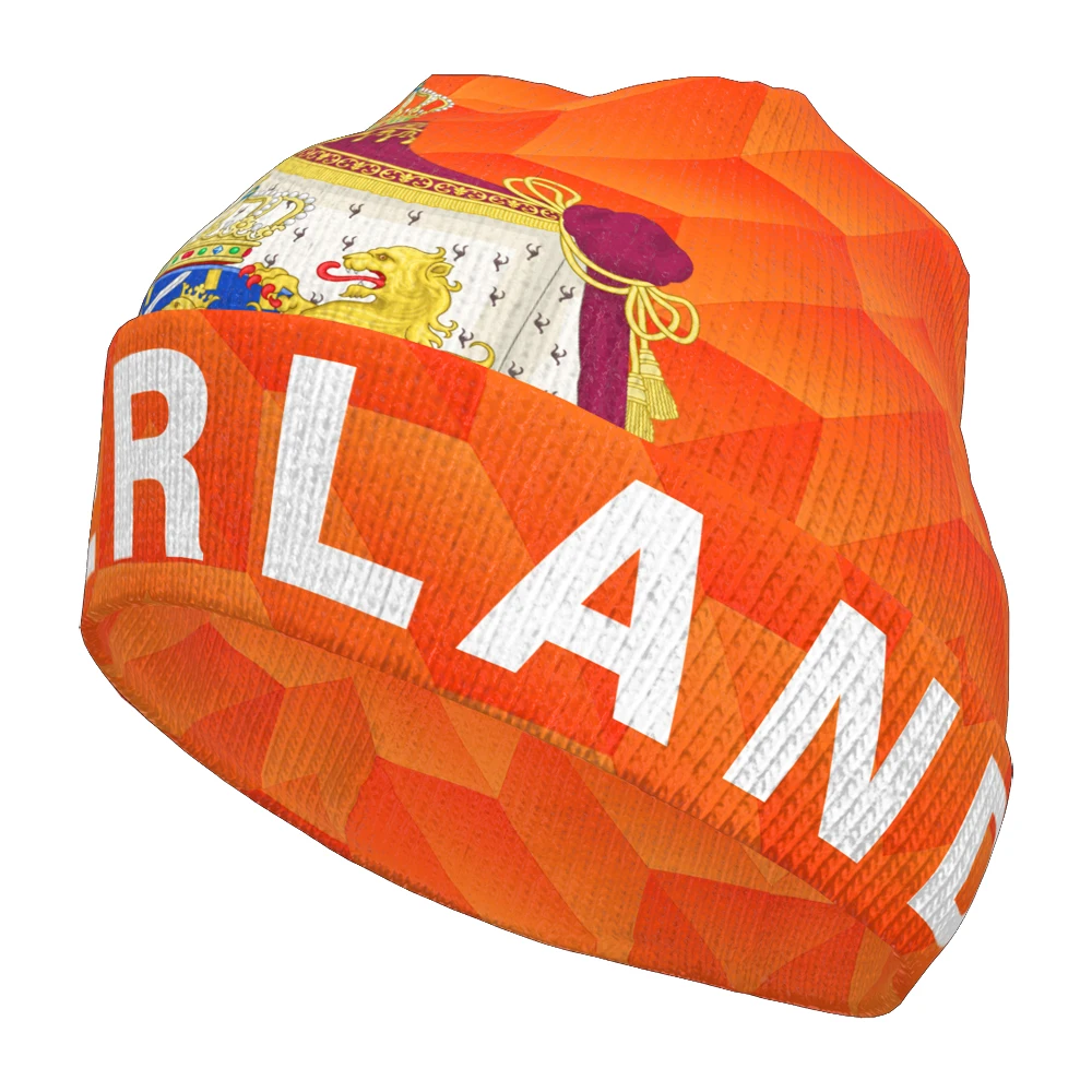 Netherland Knitted Hat Custom Name Winter Cold Pullover Dutch Nld Flag Kingdom Holland Knit Keep Warm Cap Print Hip Hop Beanie