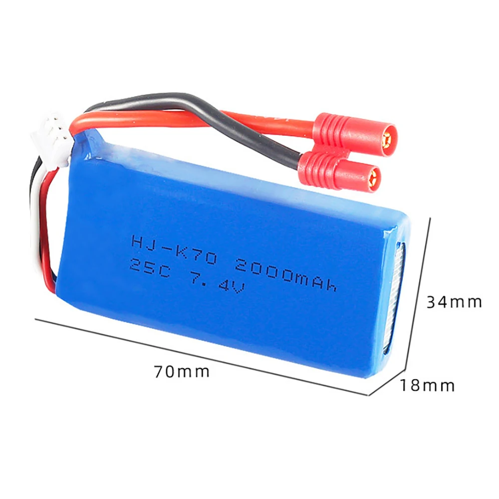 Batteria Lipo 7.4V 2000mAh 12428 per Syma X8C X8W X8G RC Airplane 2s 7.4v batteria Lipo 903475 25C