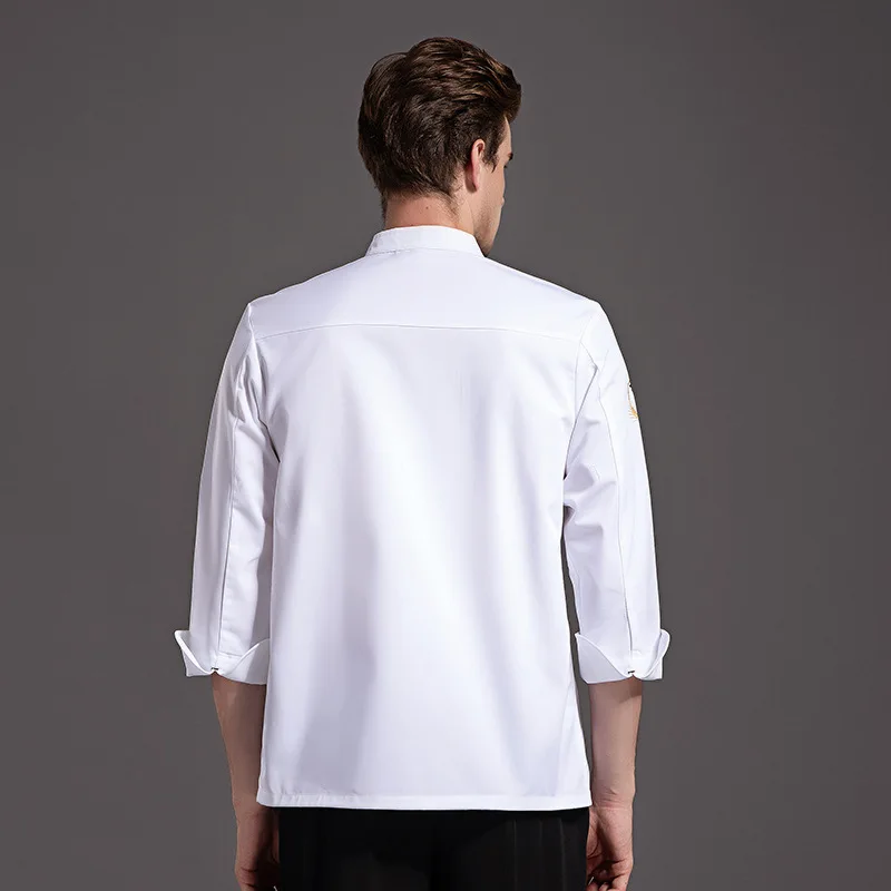 Chef Restaurant Jacket Long Sleeve Kitchen Cook Coat Men Women Waiter Uniform Hotel Bakery Work Wear