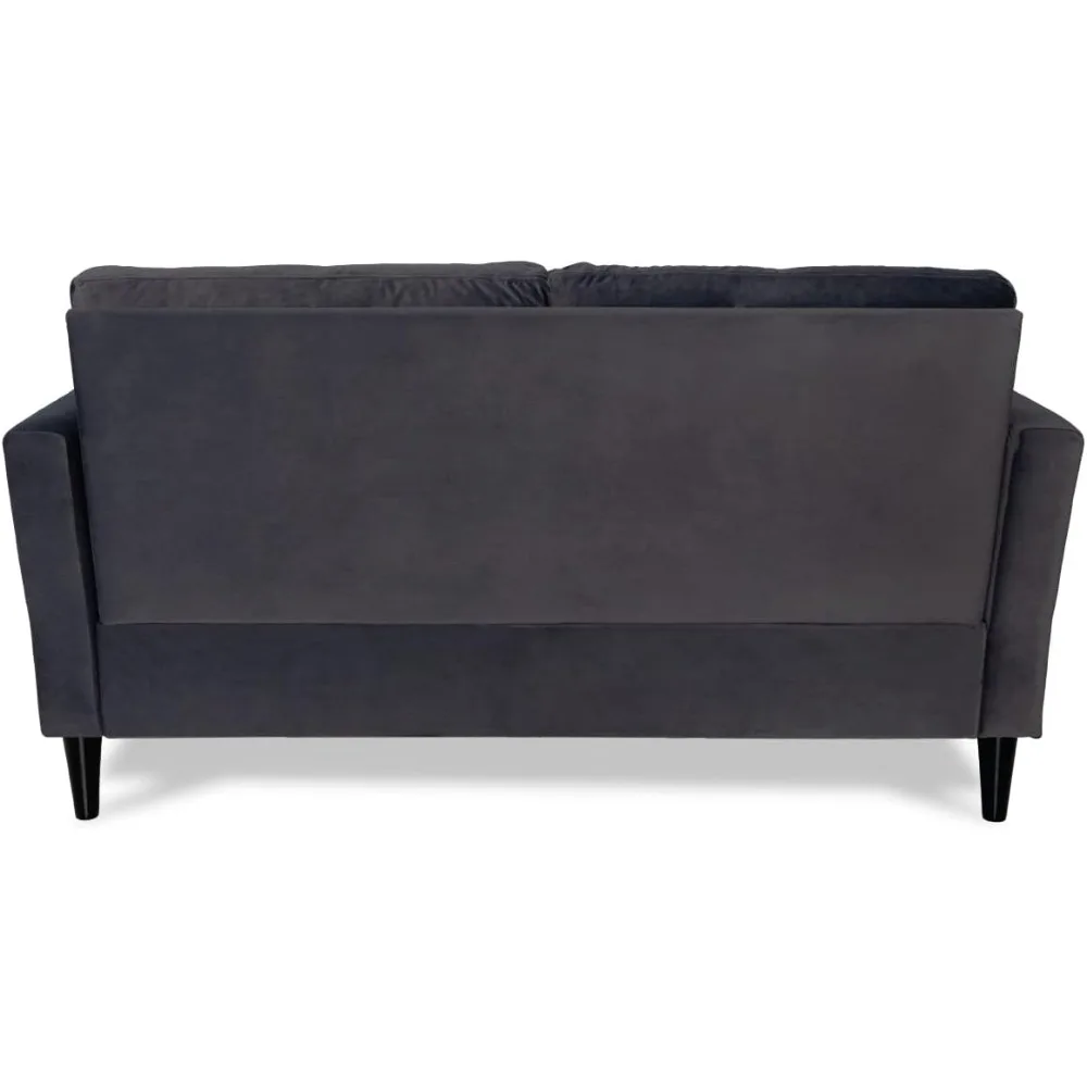 Loveseat, Grey Velvet Love Seat, Small Couch