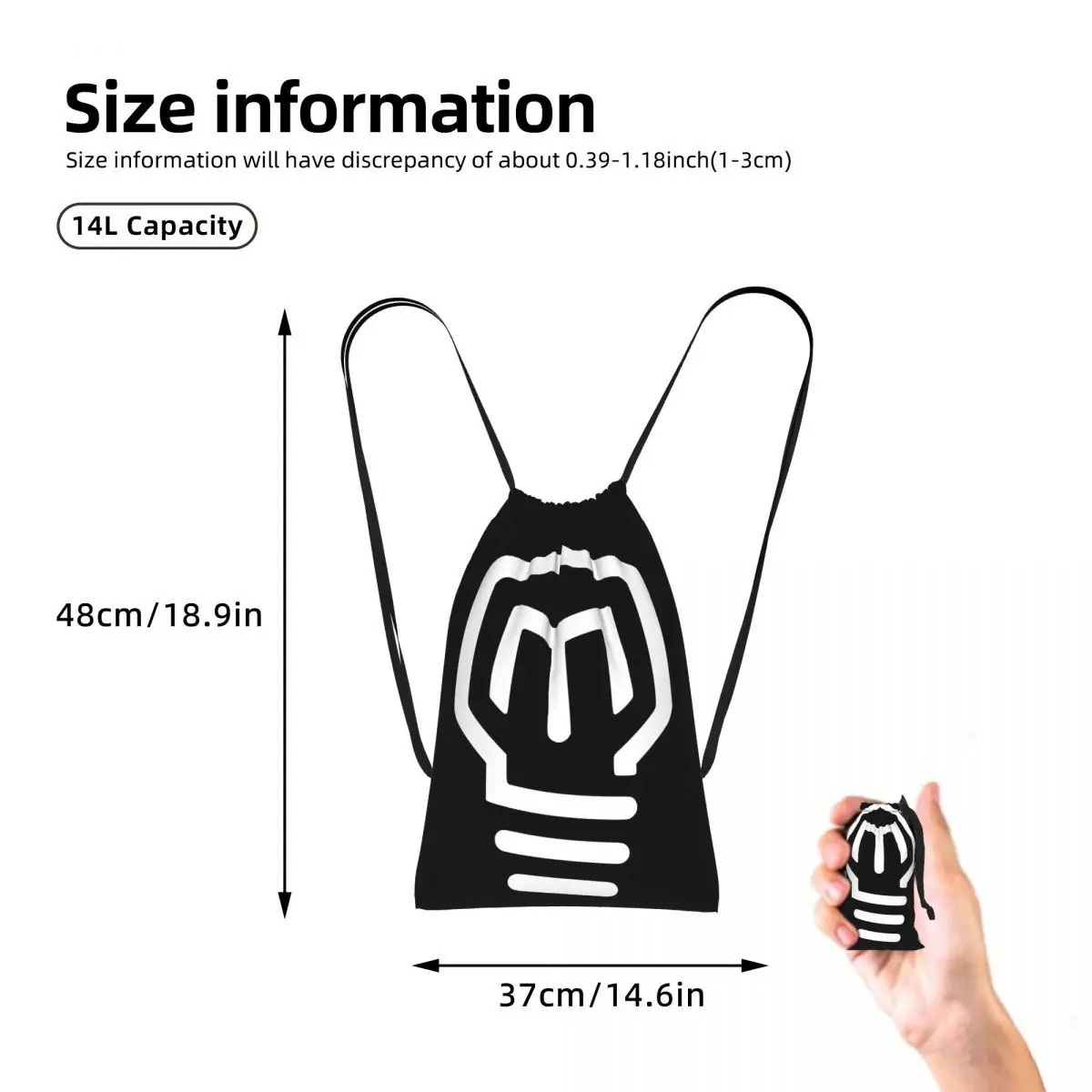 Mark Rober HD Logo Drawstring Backpack Sports Gym Bag Lightweight Foldable Storage Drawstring Bag for Men Women