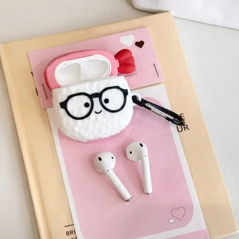 حار لطيف الكرتون نظارات السوشي حقيبة سماعة الاذن ل AirPods 1 2 3 Pro 2rd لينة سيليكون الغطاء الواقي متوافق مع Airpods 4