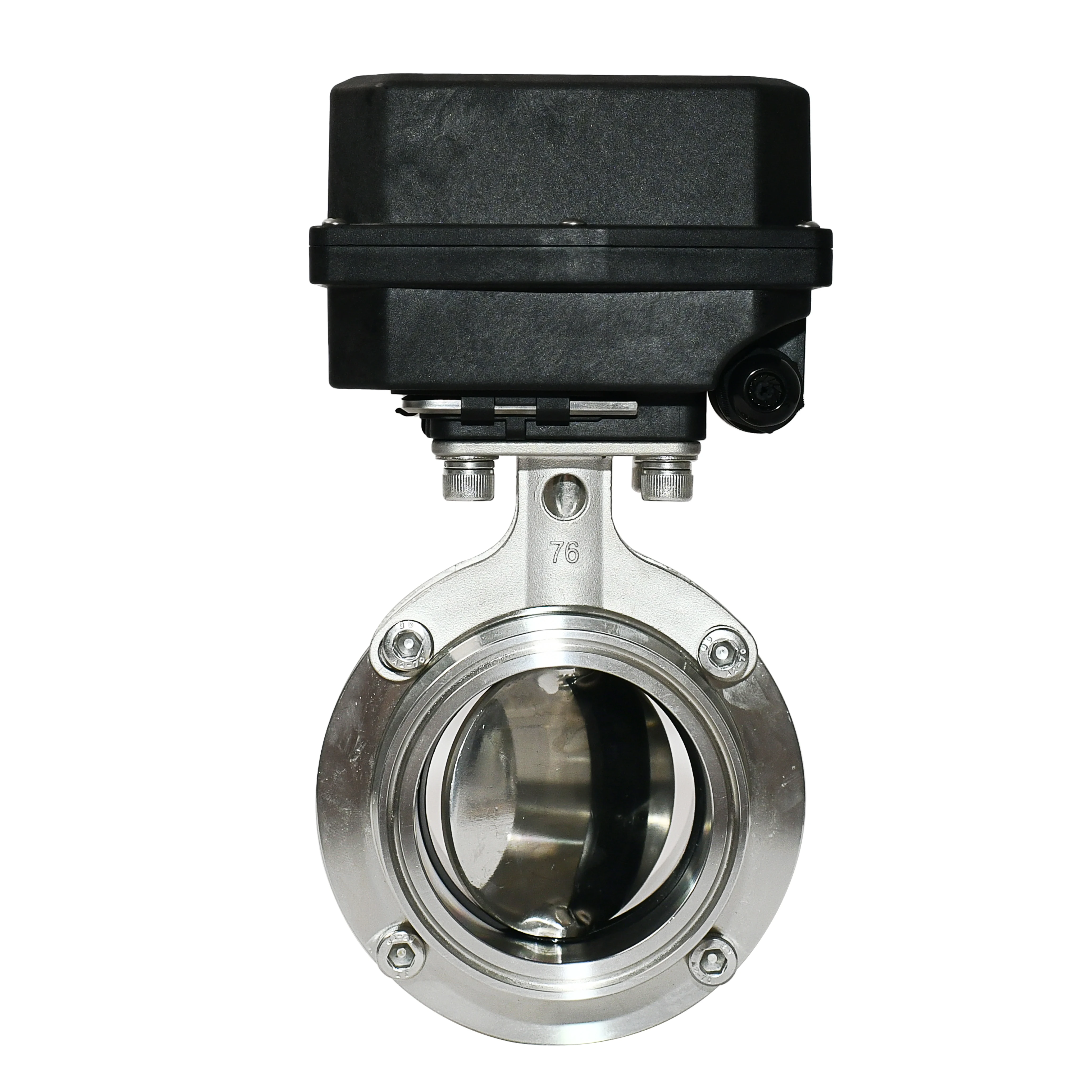 A550-M50-SD-B 57mm SS304 with Triclamp DC12-24v Modbus RTU 485 Proportional Modulating Butterfly Valve