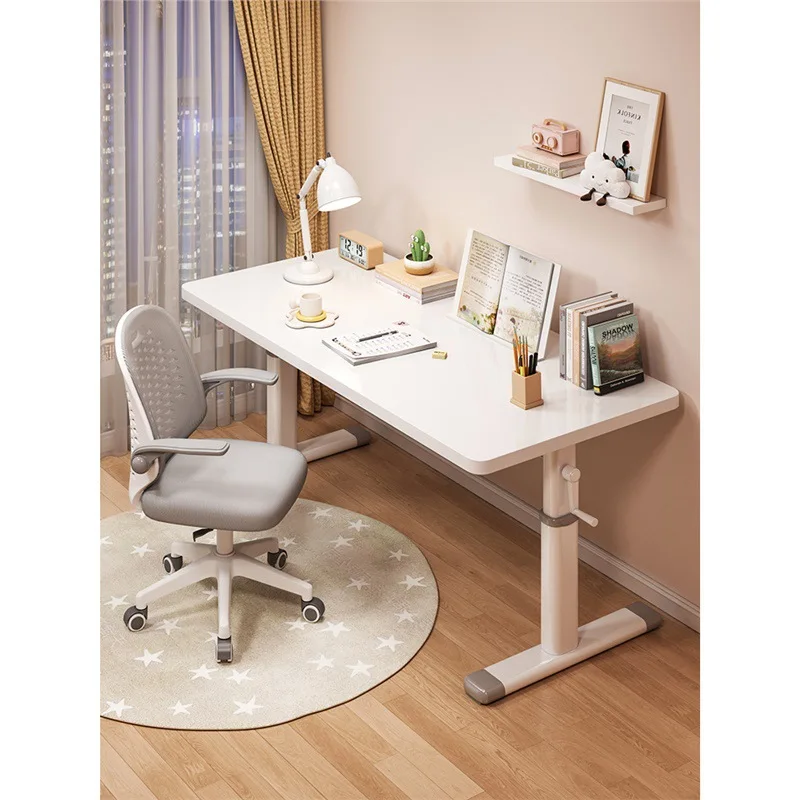 

Computer desk, bedroom, simple desk, student home study table and chair combination, simple lifting mobile writing desk
