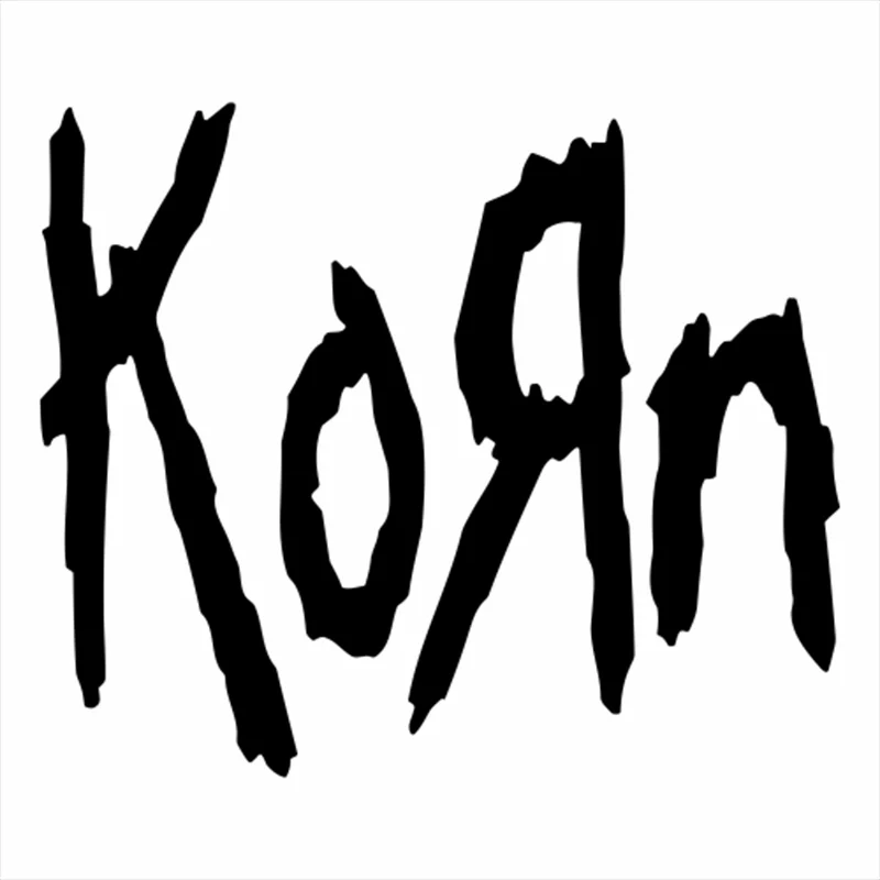 Korn-pegatinas rusas de vinilo para coche, accesorios, negro y blanco